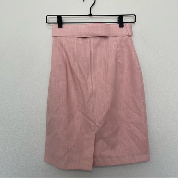 Vintage ninon de lenclos vintage belted pink pencil skirt has a stain sz.3/4 - Picture 6 of 6